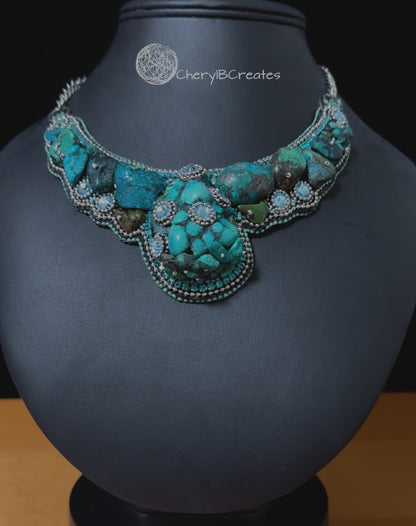 Glammed Up Turquoise Nugget Necklace
