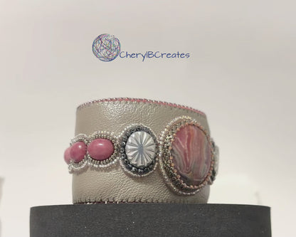 Striped Agate Cuff Bracelet