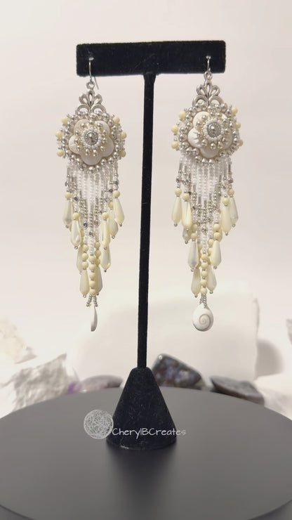Mother of Pearl Fringe Earrings