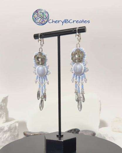 Blue Lace Agate Earrings