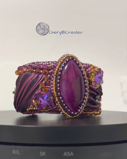 Brazilian Agate Shibori Cuff Bracelet