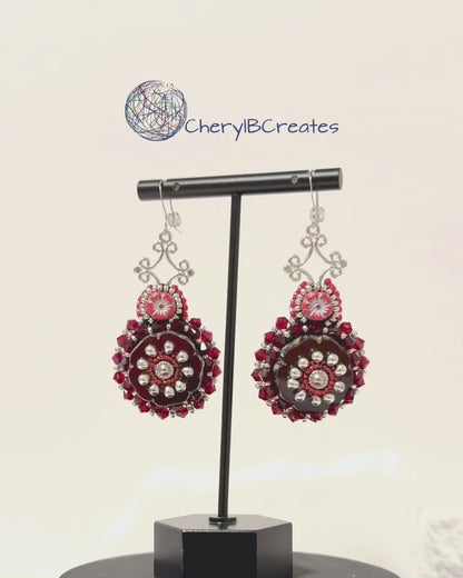 Red Hawaiian Flower Earrings