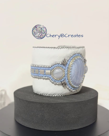 Blue Lace Agate Cuff Bracelet