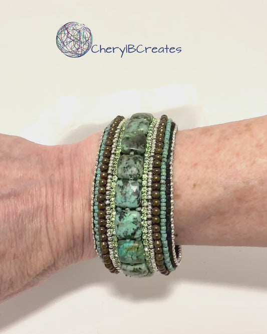 African Turquoise Cuff Bracelet