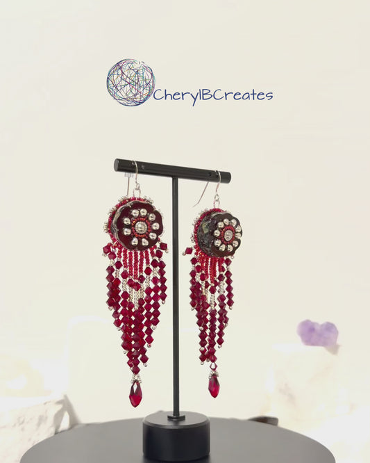 Red Hawaiian Flower Earrings