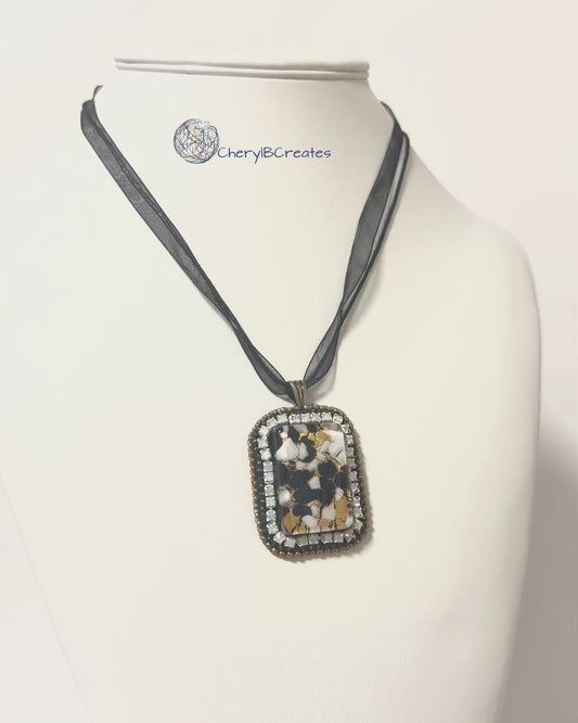 Black Murano Glass Pendant Necklace