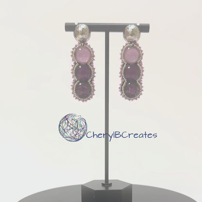 Triple Stained Glass Earrings