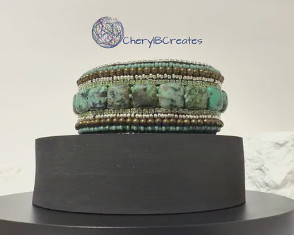 African Turquoise Cuff Bracelet
