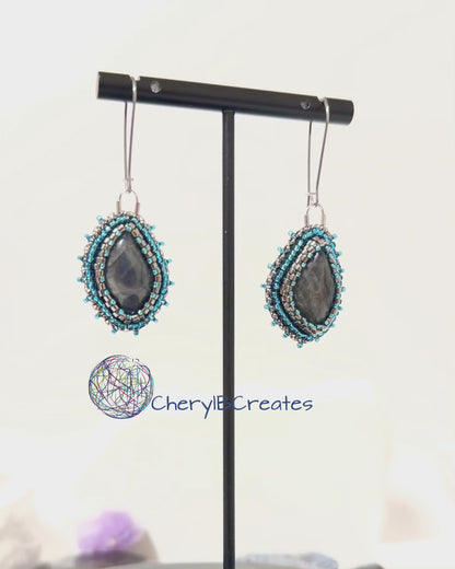 Labradorite Freeform Earrings