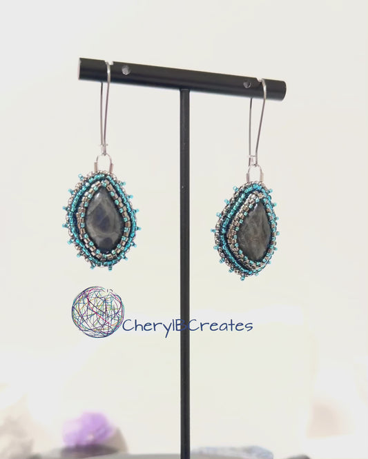 Labradorite Freeform Earrings