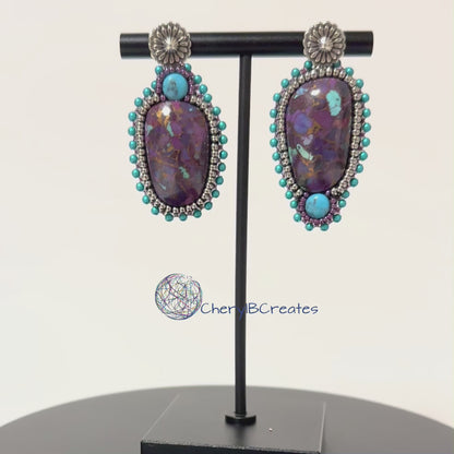 Purple Mohave Turquoise Earrings