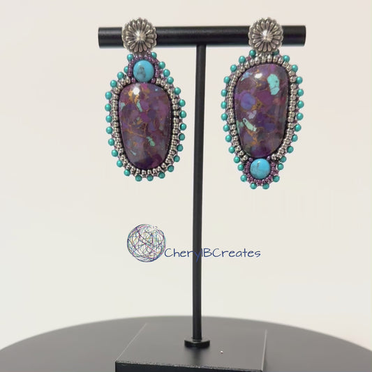 Purple Mohave Turquoise Earrings