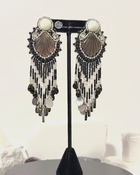 Black Lip Shell Earrings V2