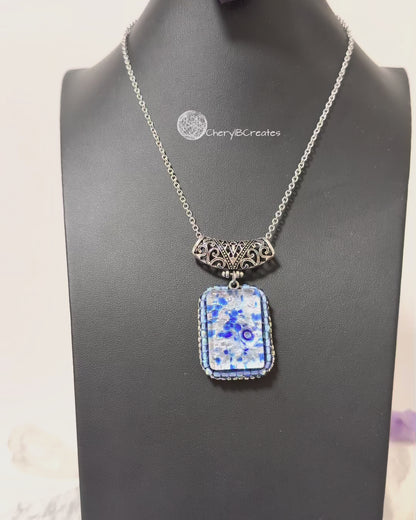 Blue Murano Glass Pendant Necklace