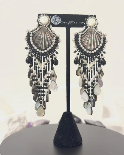 Black Lip Shell Earrings