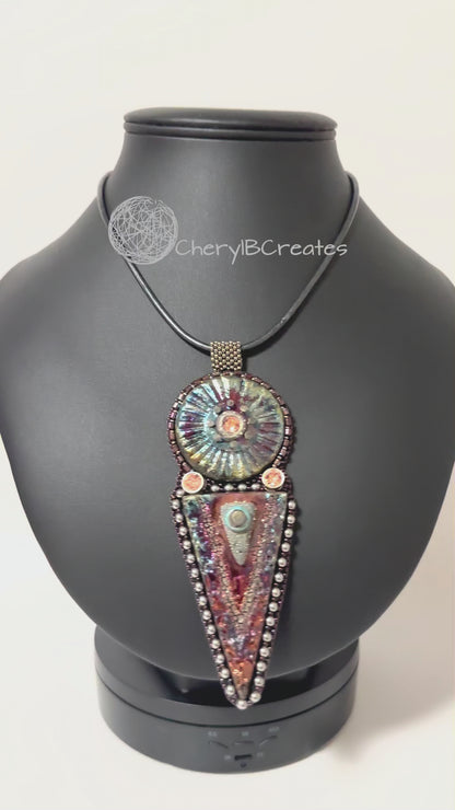 Raku Triangle Pendant Necklace