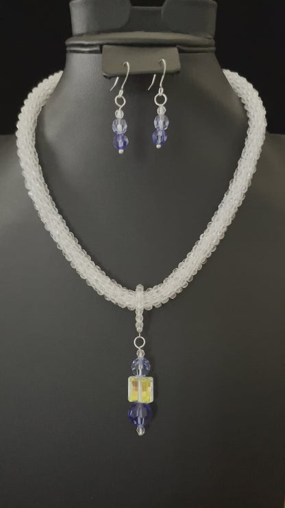 Crocheted Crystal Necklace Set